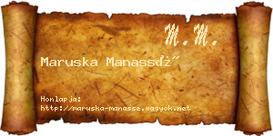 Maruska Manassé névjegykártya
